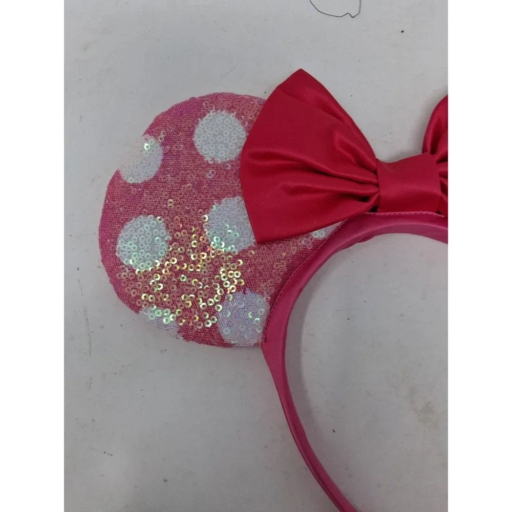 DISNEY JUNIOR MINNIE Pinks EARS Headband Sequins Glitter 157179 SAM Polka Dots I